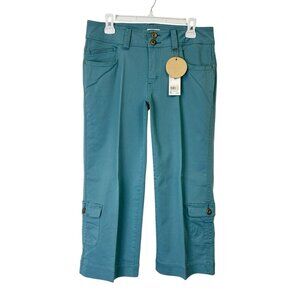 NEW Christopher Blue Kenya Cargo Crop Pants Womens Size 12 Blue